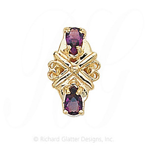 GS191 AMY - 14 Karat Gold Amethyst Slide 